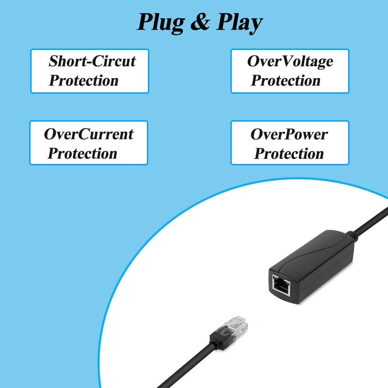 REVODATA 2.5G PoE 48V to 24V PoE Converter, RJ45 Port Output 24V/1A, 2.5Gbps Ethernet Comply IEEE802.3af/at, Passive PoE to 24V Adapter, for Passive 24V Devices(PS5724TG-RJ) - Image 5